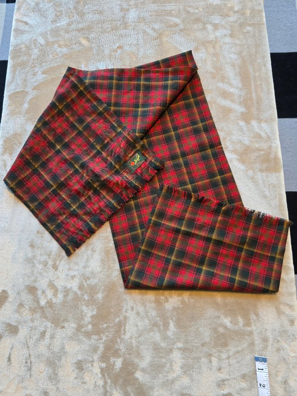 Vintage Forsyth of Canada Maple Leaf Tartan Wool Scarf - Official National Tarta